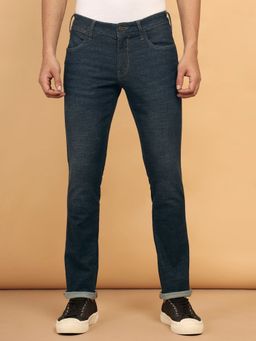 Wrangler - Men's Blue Skanders Slim Fit Low Rise Light Fade Jeans