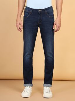 Wrangler - Men's Blue Skanders Slim Fit Low Rise Light Fade Jeans