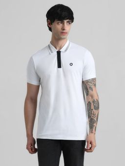 Jack & Jones - Men Solid White Polo T-Shirt