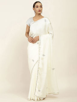 Soch - Embellished Crepe Saree with Unstitched Blouse