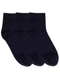 NEXT2SKIN - Mens Cotton Socks Crew Length Seamless Socks - Pack of 3 (Navy:Navy:Navy)
