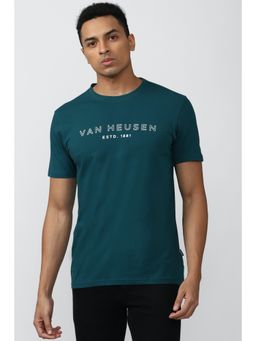 Van Heusen - Men Green Graphic Print Round Neck T-Shirt