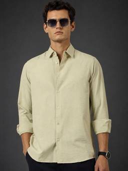 MANIAC - Solid Light Green Full Sleeve Nylon Shirt