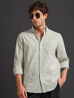 MANIAC - Solid Chinese Collar Soft Twill Fabric Pista Shirt