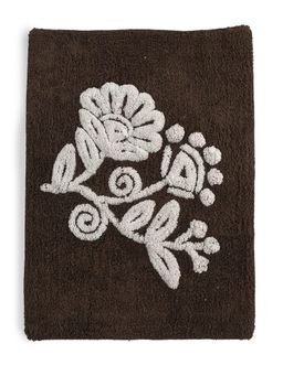 Saral Home - Brown Cotton Bath Mat With Contour 45x60 cm, 45x50 cm (Pack of 2)