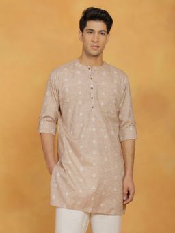 Vastramay - Mens Beige Cotton Kurta