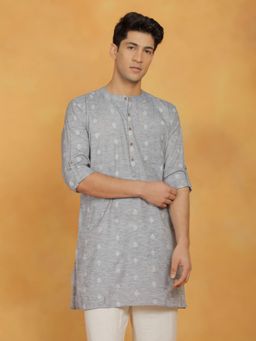 Vastramay - Mens Grey Cotton Kurta