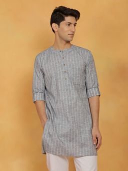 Vastramay - Mens Grey Cotton Kurta