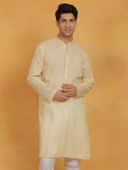 Vastramay - Mens Cream Cotton Kurta