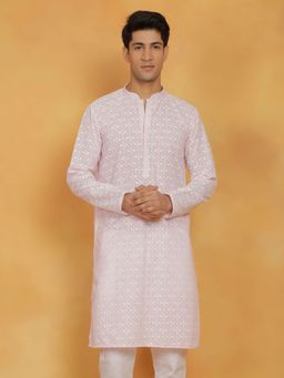 Vastramay - Mens Pink Cotton Kurta