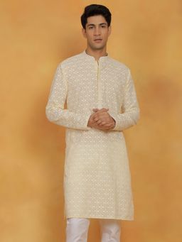 Vastramay - Mens Yellow Cotton Kurta