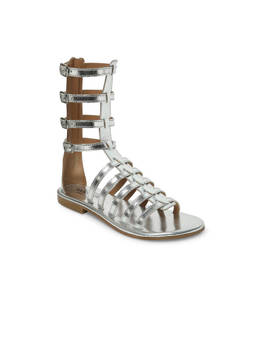 Tao Paris - Silver Leather Round Toe Pair Of Gladiators