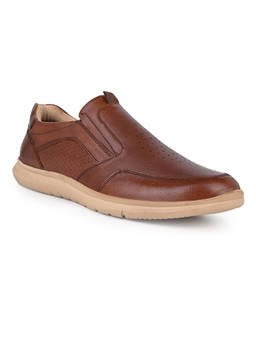 Alberto Torresi - Tan Leather Round Toe Pair Of Loafers