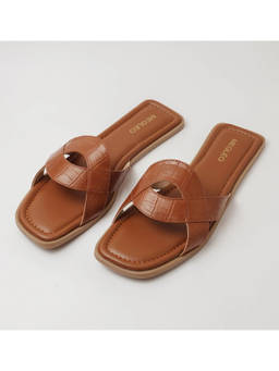 Megleo - Tan Pu Square Toe Pair Of Flats