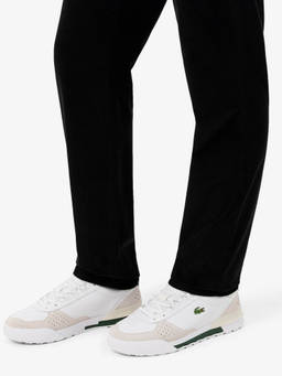 Lacoste - White Leather Round Toe Pair Of Sneakers