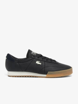 Lacoste - Black Leather Round Toe Pair Of Sneakers