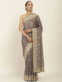 Soch - Embellished Chiffon Saree with Unstitched Blouse