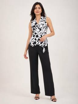Twenty Dresses by Nykaa Fashion - White Self-Tie Sleeveless Wrap Top with Fabric Belt