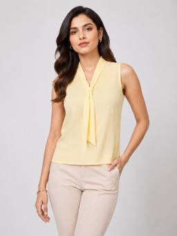 Twenty Dresses by Nykaa Fashion - Yellow Solid Sleeveless Top