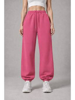 MIXT by Nykaa Fashion - Womens Dark Pink Terry Joggers