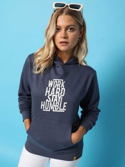 Campus Sutra - Womens Blue Printed Sweatshirt