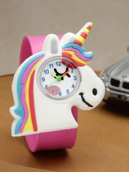 Stol'N - Unicorn Detailed Slap Stick Wrist Watch - Dark Pink