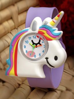 Stol'N - Unicorn Detailed Slap Stick Wrist Watch - Purple