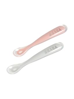 Beaba - Set of 2 1st Stage Silicone Spoon - Old/Light Mist, 4m+