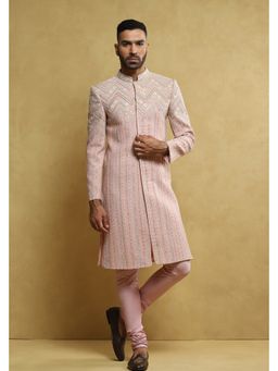 Soniya G - Baby Pink Georgette Embroidered Sherwani with Pant
