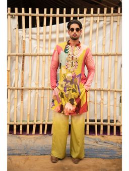 Soniya G - Green Embroidered Kurta and Pant Set