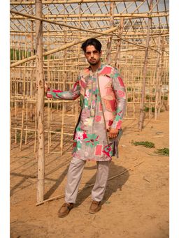 Soniya G - Pink Embroidered Jacket with Kurta and Pant