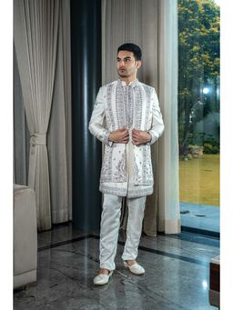 Soniya G - Ivory Open Short Jacket with Kurta and Pant