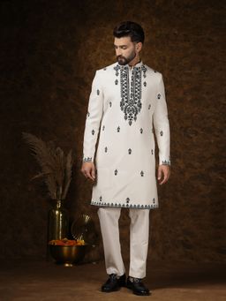 Soniya G - Ivory Embroidered Sherwani with Pant