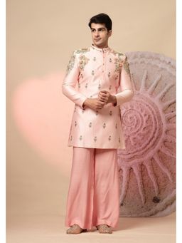 Soniya G - Elegant Pastel Pink Embroidered Kurta and Pant