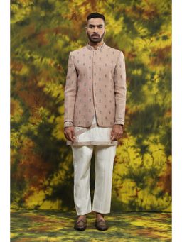 Soniya G - Handloom Bandhgala with Pintuck Kurta and Bottom