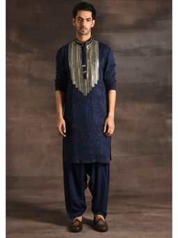 Soniya G - Navy Blue Gold Coin Work Kurta and Dhoti Pant
