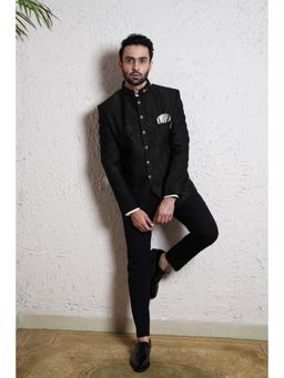 Soniya G - Black Bandhgala with Same Colour Trousers