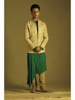 Soniya G - Beige Kurta and Pant with Embroidered Jacket