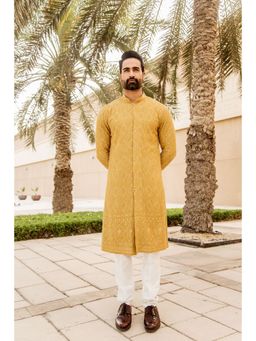 Soniya G - Classic Striped White Kurta and Churidar