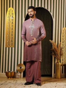 Soniya G - Mauve Embroidered Kurta and Pant Set