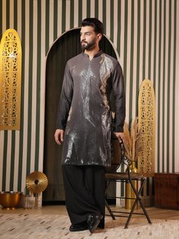 Soniya G - Black Sequin-Embroidered Kurta and Pant Set