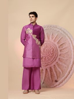 Soniya G - Bold Elegance In Magenta Designer Jacket with Kurta and Pant Set