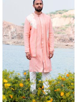 Soniya G - Baby Pink Embellished Jacket with Kurta and Pant