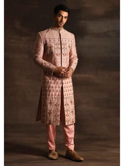 Soniya G - Pink Zardozi Embroidered Sherwani and Pant