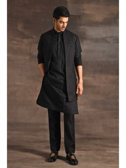 Soniya G - Black Embroidered Kurta and Pant with Jacket