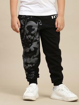 Kidsville - Black Batman Graphic Printed Regular Fit Joggers for Boys