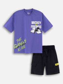 Napchief - Unisex Mickey Squad Cargo Short with T-shirt