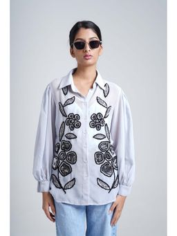 Galocher Clothing - Grey Embellished Party Wear Shirt