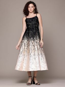 Label Ritu Kumar - Strappy Printed Long Maxi Gown