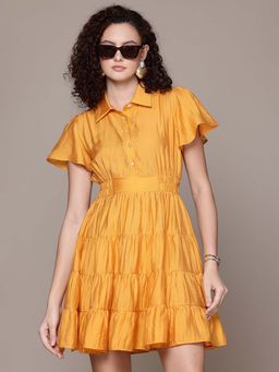 Label Ritu Kumar - Mustard Arabella Short Mini Dress